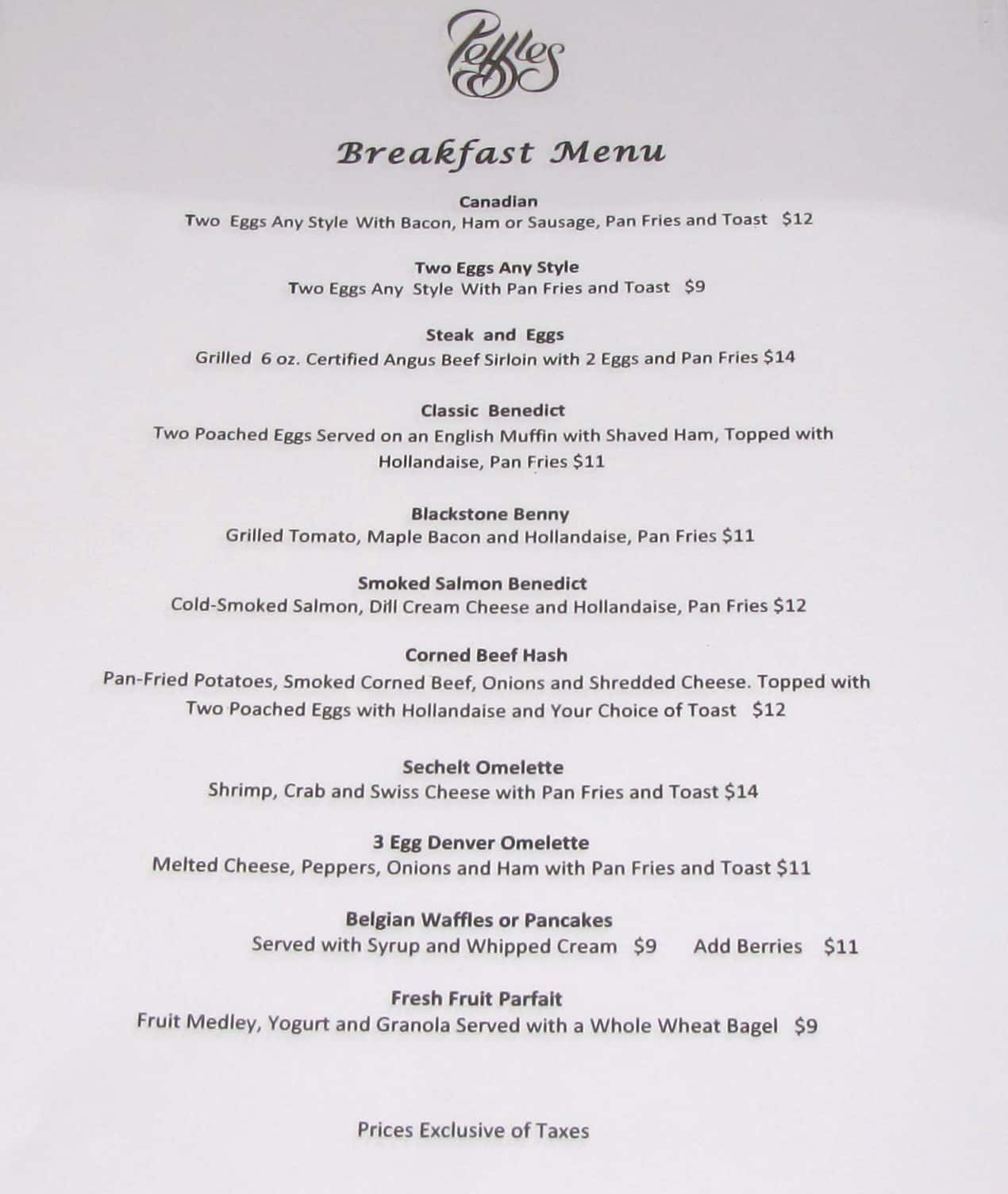 Pebbles Menu, Menu for Pebbles, Sechelt, Sechelt Urbanspoon/Zomato