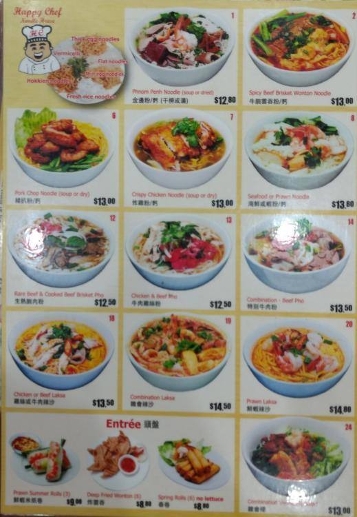 mr happy chef noodle house menu
