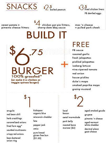 Farm Burger Decatur Menu Menu For Farm Burger Decatur Decatur Atlanta