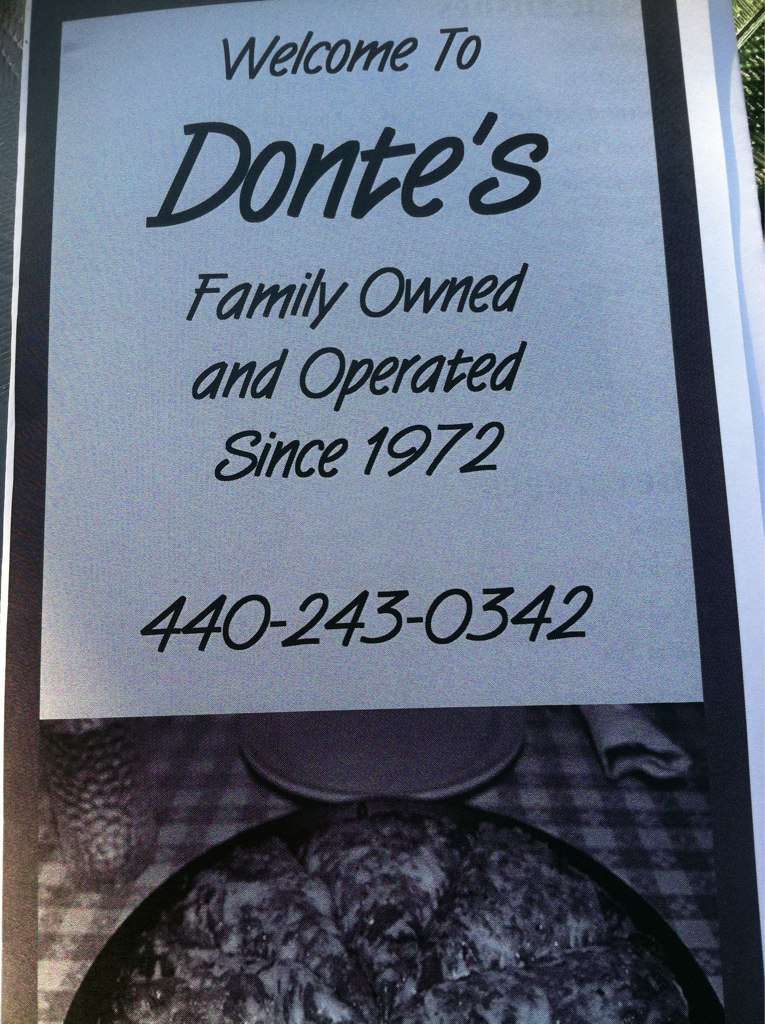 Menu at Donte's Restaurant and Pizza Shop, Berea