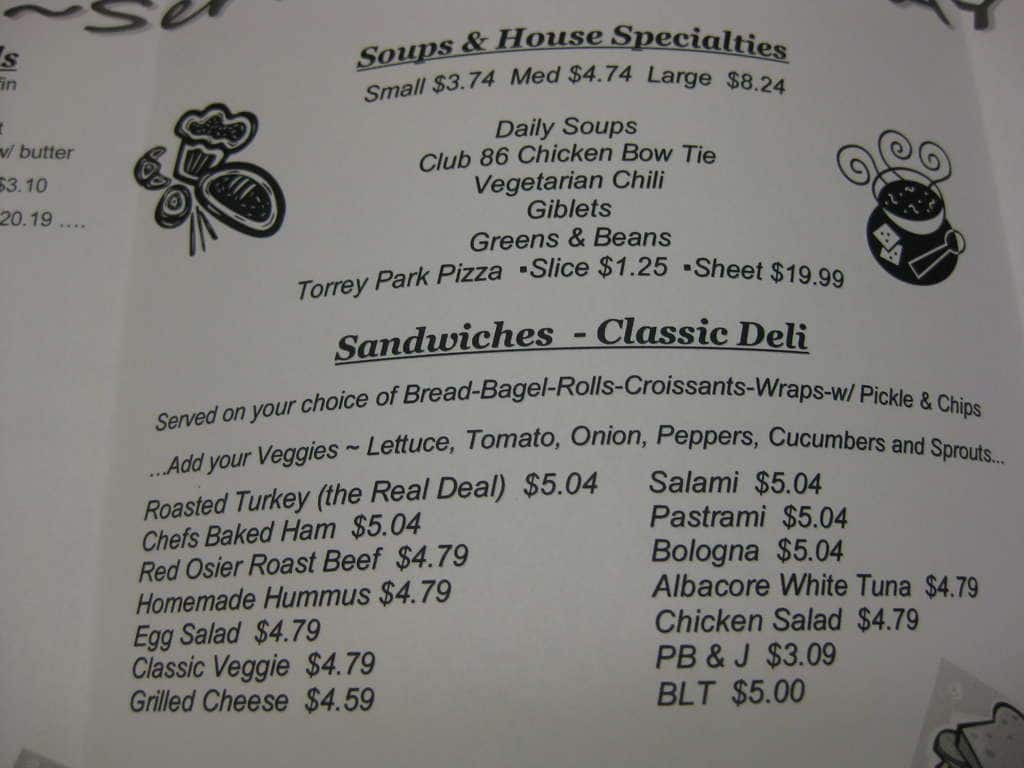 Menu at Bagels and Cakes by Club 86, Geneva