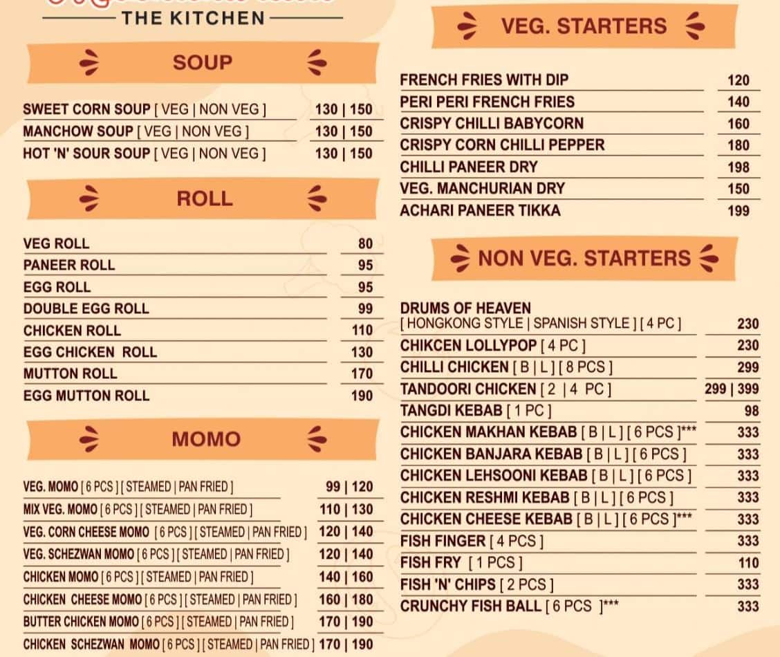Menu of Calcutta Delight, Kaikhali, Kolkata