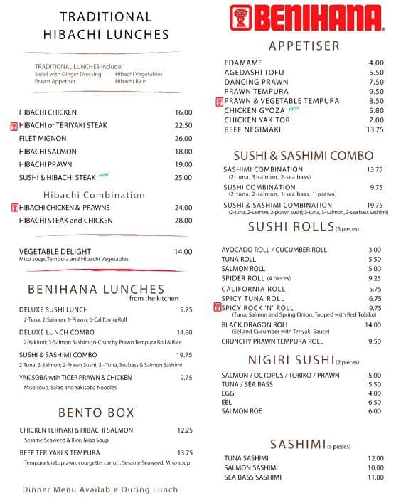 Benihana Menu, Menu for Benihana, Chelsea, London Zomato UK