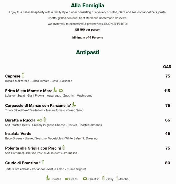 Porcini The RitzCarlton Menu Zomato Qatar