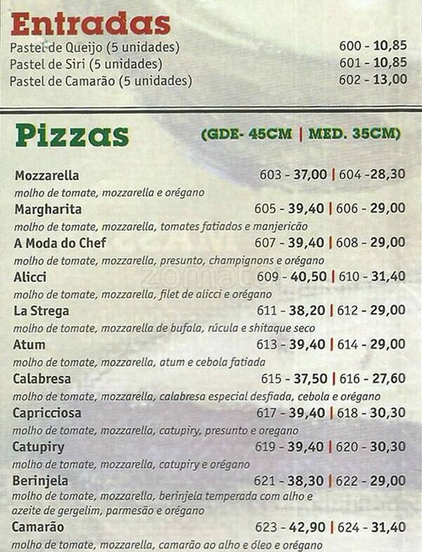 Deliccie Restaurante cardápio