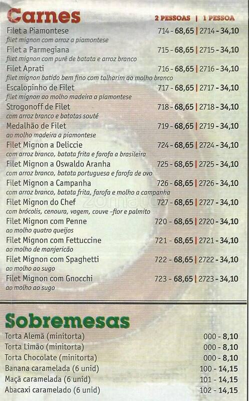 Deliccie Restaurante cardápio