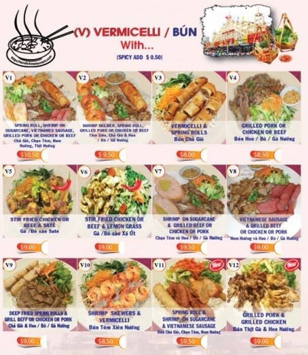 Menu de Pho Tan Dinh