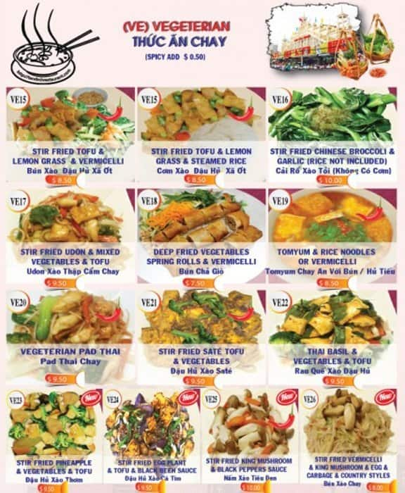 Menu de Pho Tan Dinh