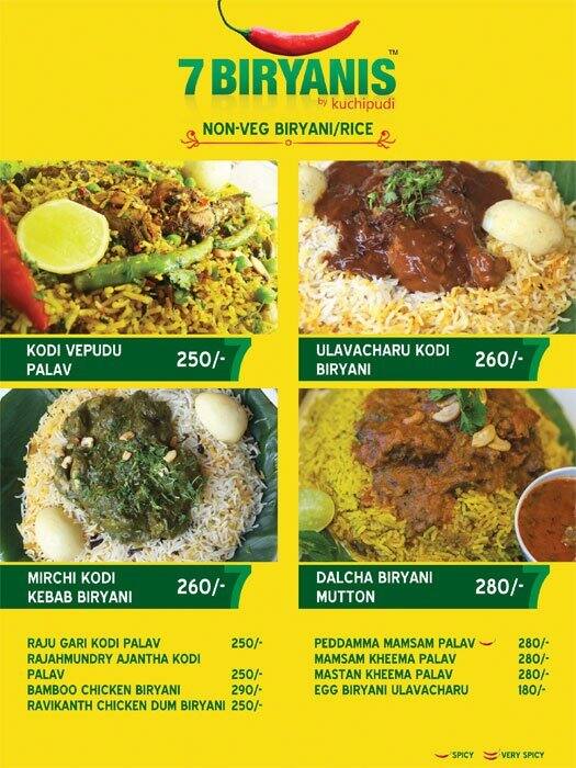 Menu At 7 Biryanis, Hyderabad, 2nd Floor 76 Mumbai Highway Road