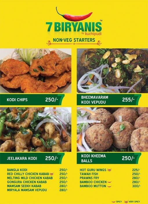 Menu At 7 Biryanis, Hyderabad, 2nd Floor 76 Mumbai Highway Road