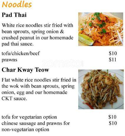 Padi Kitchen menu