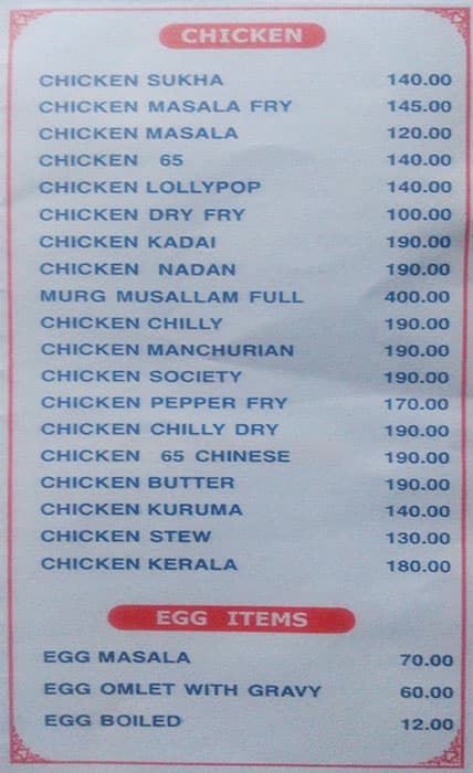 Society Restaurant menu