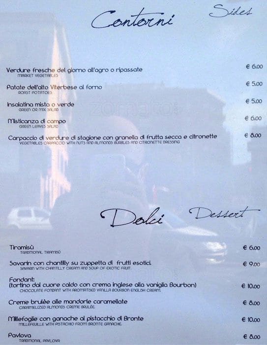 Menu di Essenziale 
