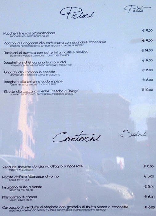 Menu di Essenziale 