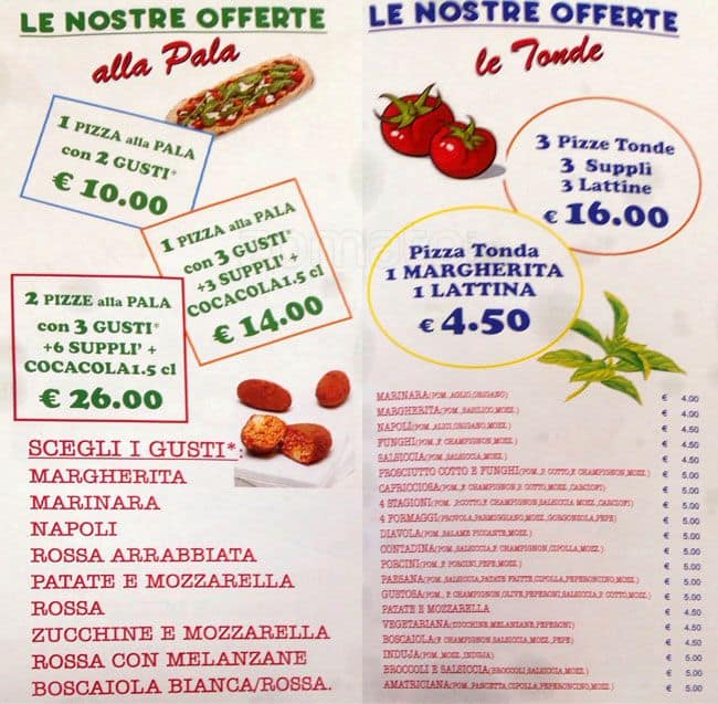 Menu di Pizzeria Il Pappagallo 