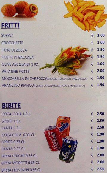 Menu di Pizzeria Il Pappagallo 