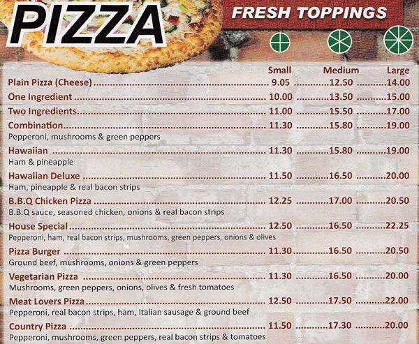 Eating Place menu