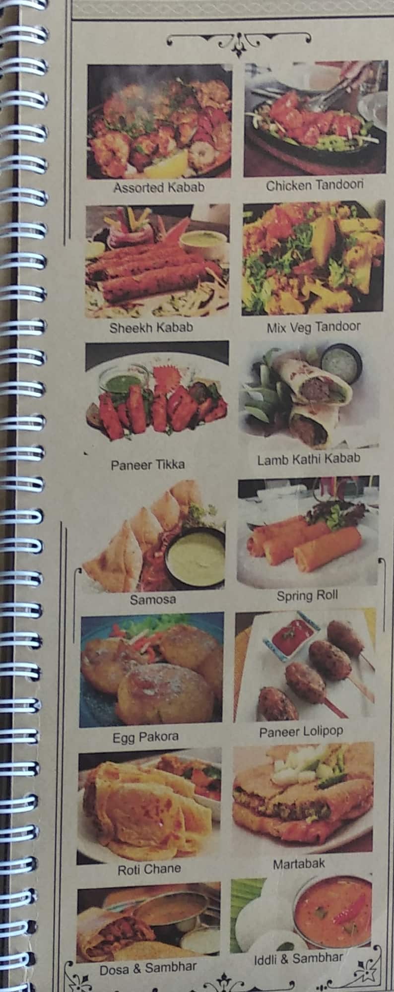 Menu at Sitara, Bedulu