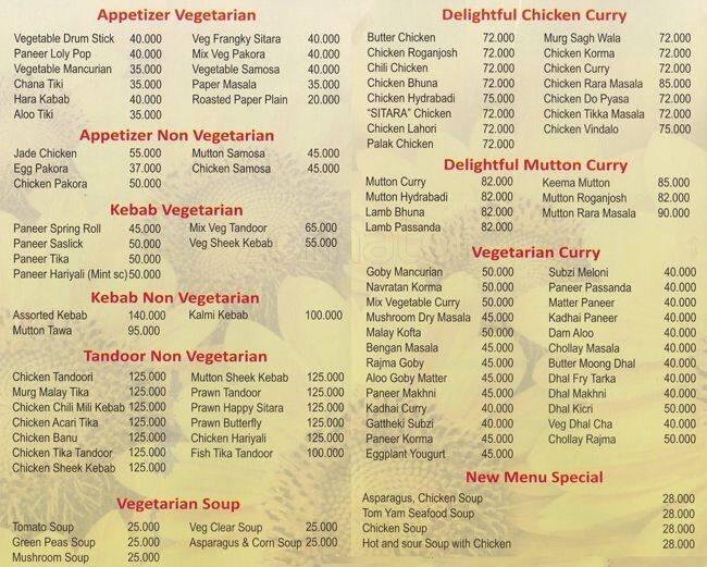 Sitara Menu, Menu for Sitara, Ubud, Bali Zomato Indonesia