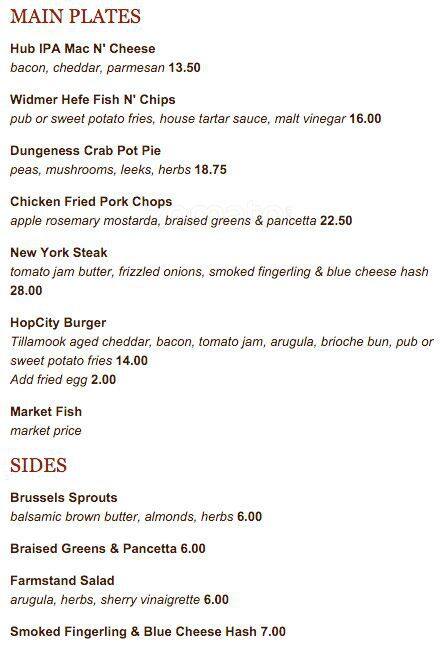 Bistro 921 menu