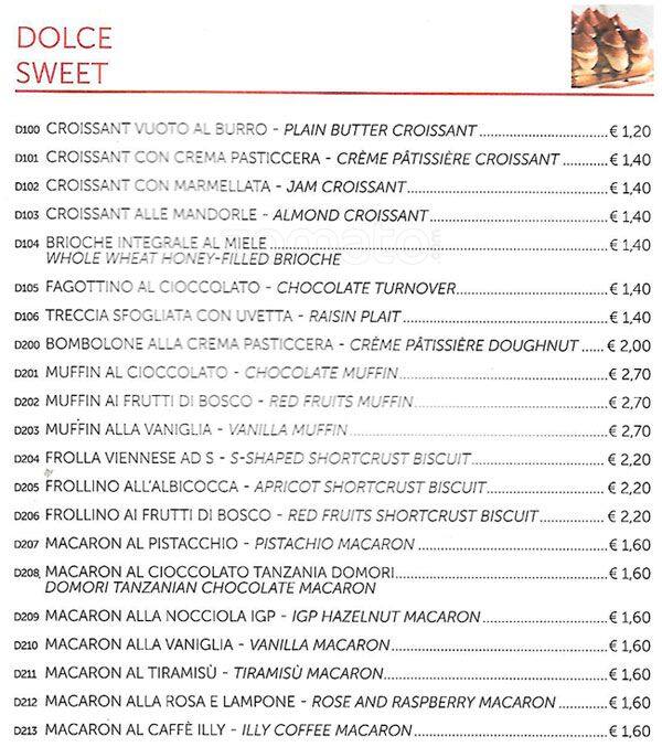 Menu di Illy 