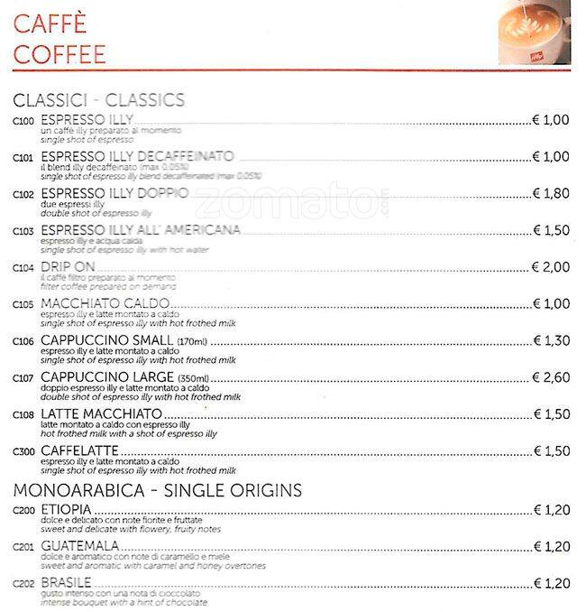 Menu di Illy 