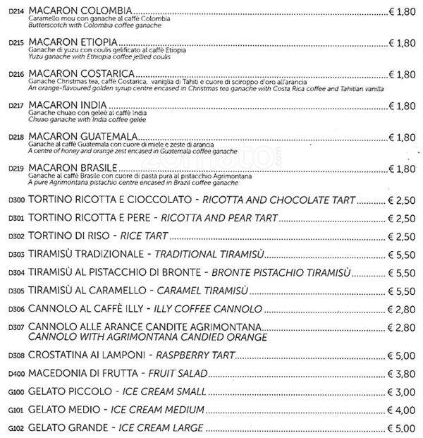 Menu di Illy 