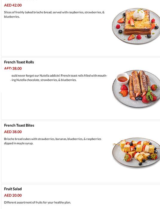 Menu at French Bakery, Dubai, DubaiAl Ain Road