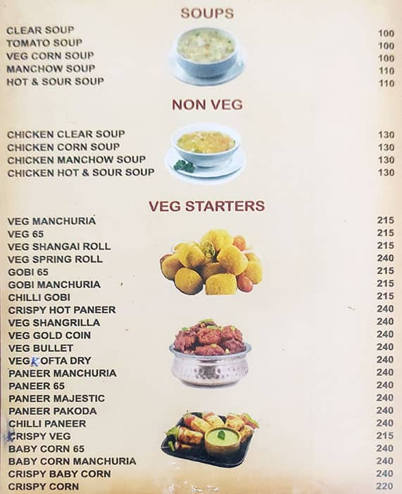 grand lake view bar and restaurant hyderabad menu