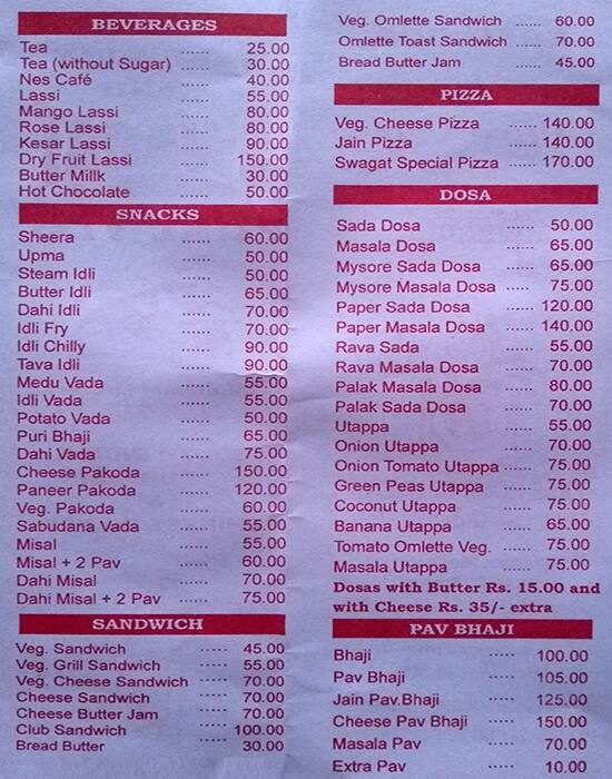 Swagat menu