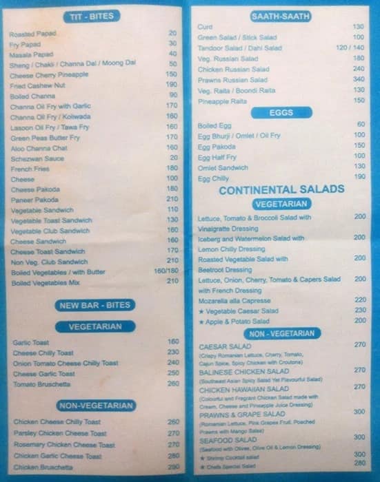 Menu of Gold Coin Family Deluxe Restaurant Vasai Mumbai