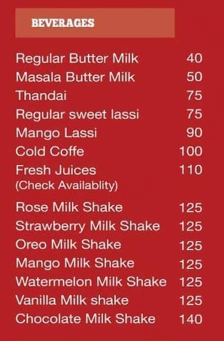 Kadhai menu