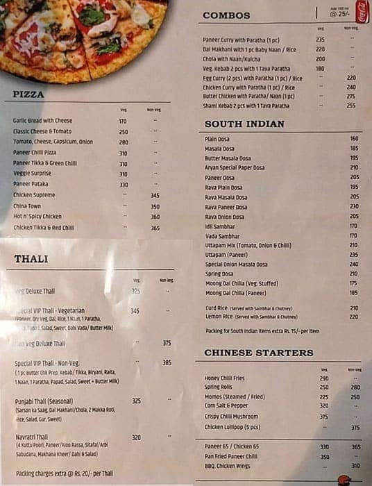 Menu of Aryan Family's Delight, Aashiana, Lucknow