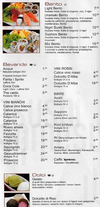 Menu di Welcome Sushi 
