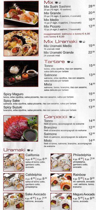 Menu di Welcome Sushi 