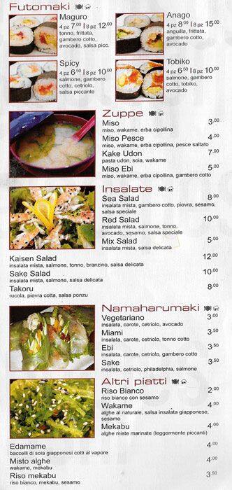 Menu di Welcome Sushi 