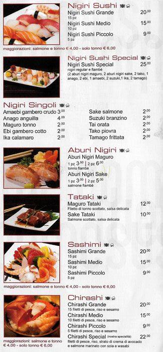 Menu di Welcome Sushi 