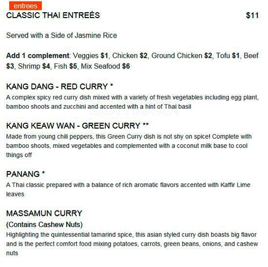 Menu at Spoon Eastside restaurant, Atlanta, 749 Moreland Ave SE