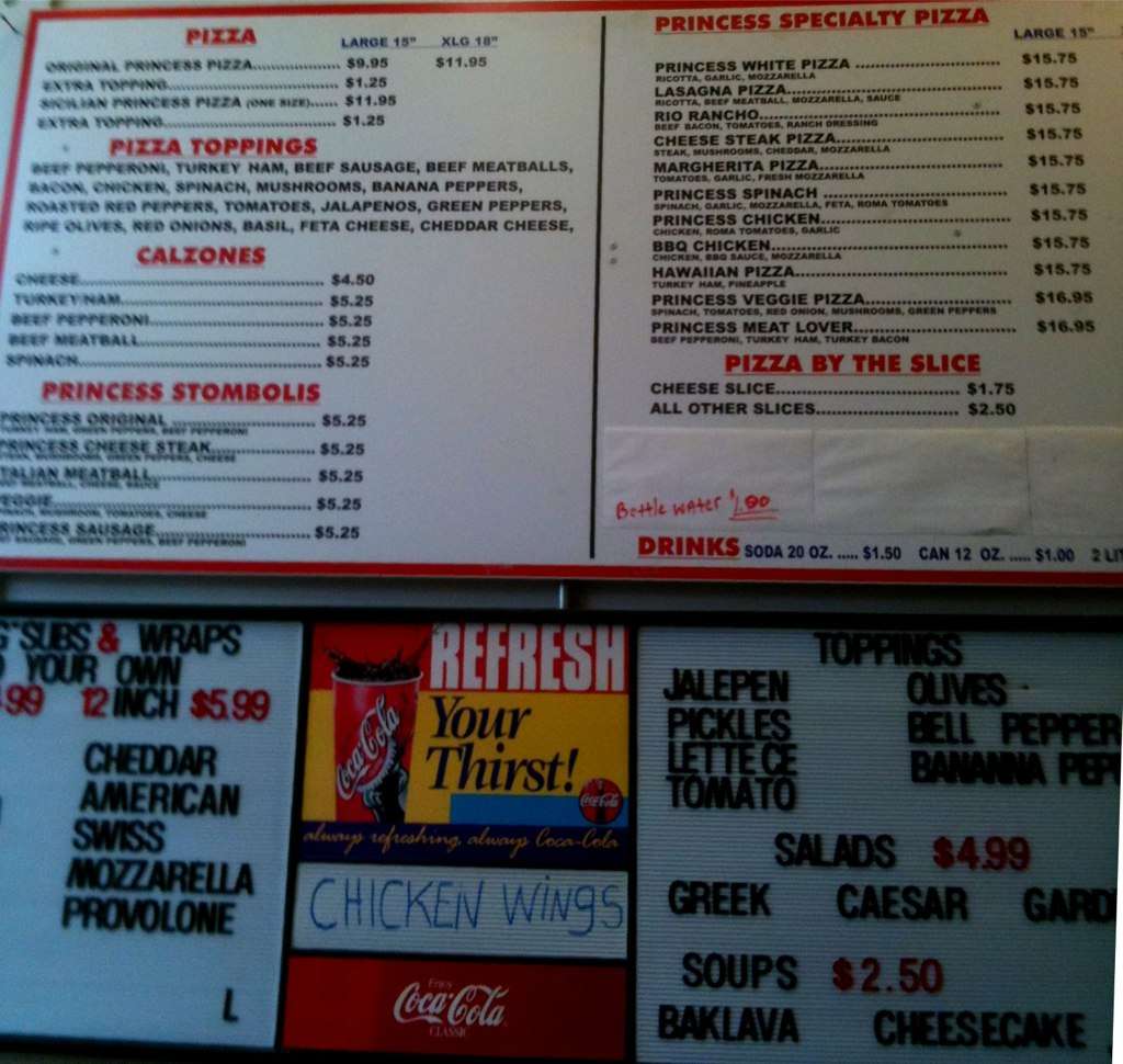 Princess Pizza Menu, Menu for Princess Pizza, Wilmington, Wilmington ...