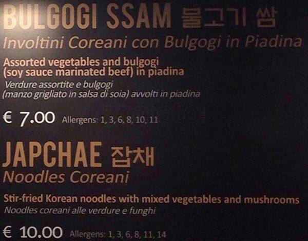 Menu di Bibigo 