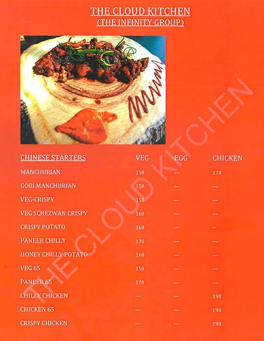 Cloud Kitchen The Chinese Restro menu