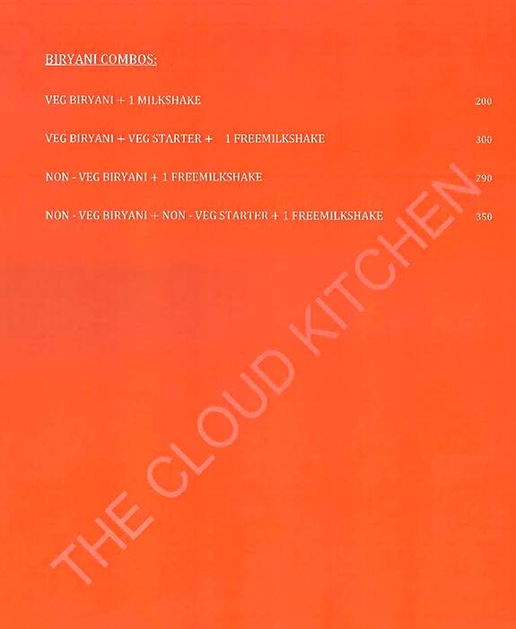 Cloud Kitchen The Chinese Restro menu