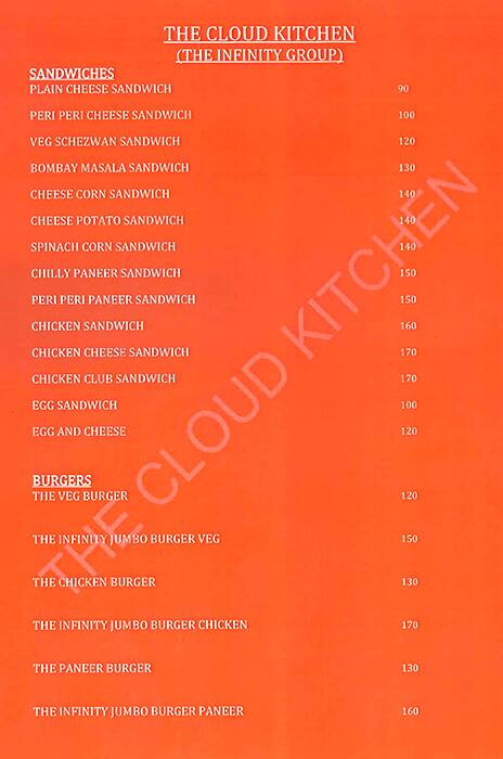 Cloud Kitchen The Chinese Restro menu