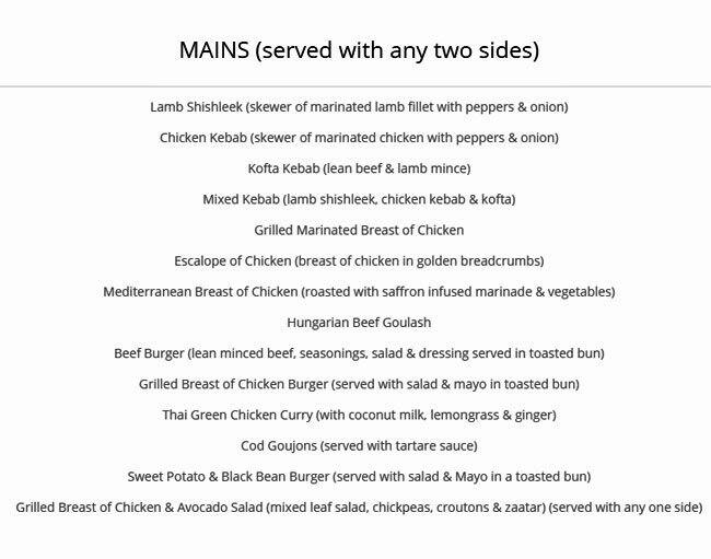 Menu at Aviv Restaurant, Edgware