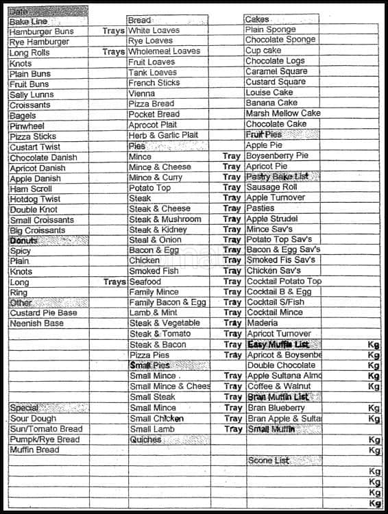Tommo's Bakery & Catering Menu Menumania/Zomato