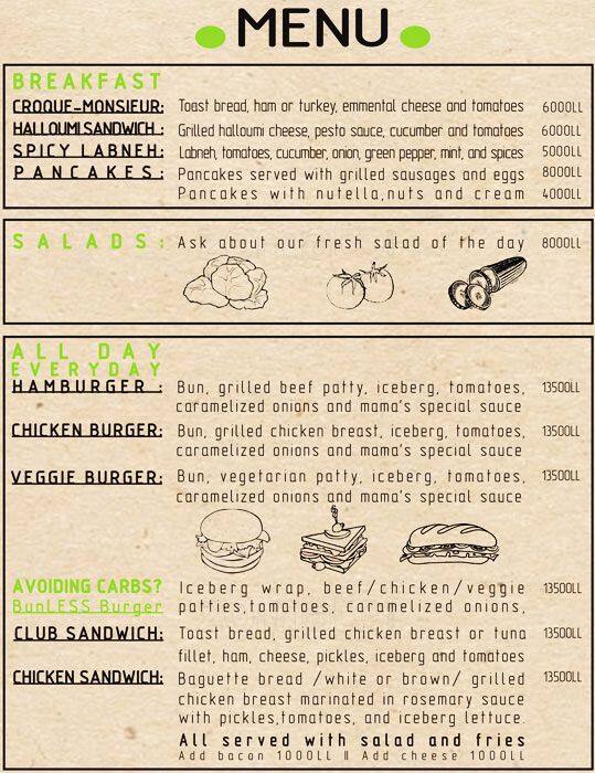 Luna's Mama Kitchen Menu, Menu for Luna's Mama Kitchen, Sin El Fil