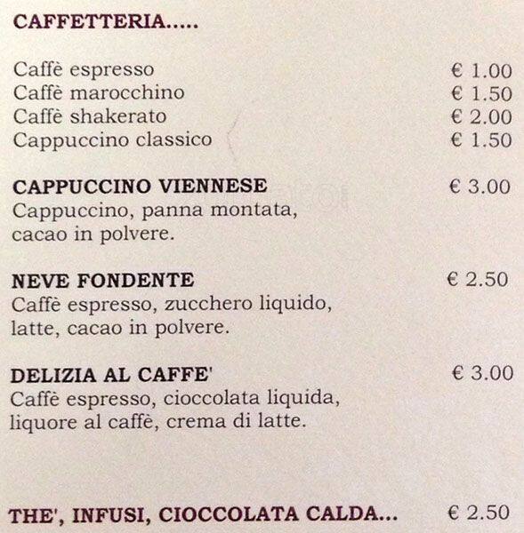 Menu di Due Zero Uno 