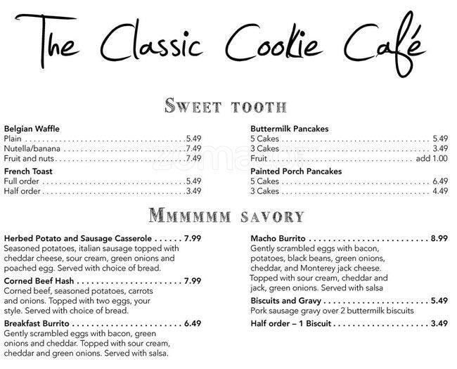 The Classic Cookie Menü, The Classic Cookie, Waldo, Kansas City