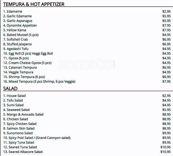 Menu at Ohana Sushi restaurant, Riverside, 195 Alessandro Blvd STE 8A