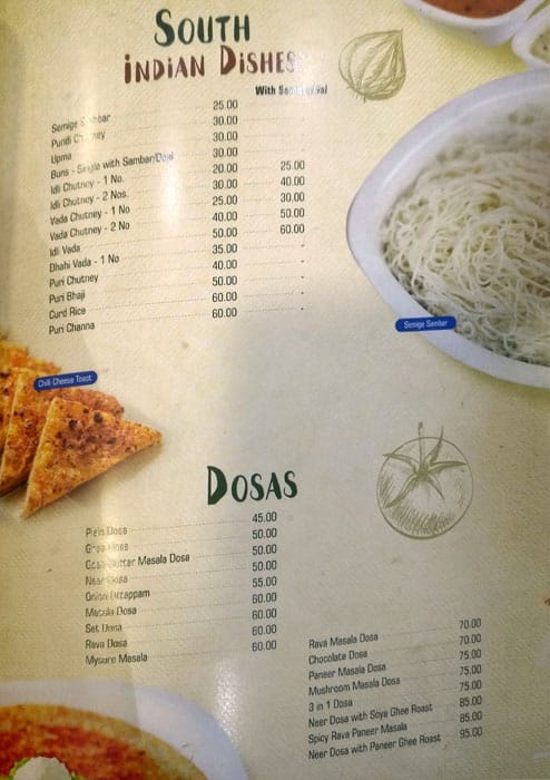 Menu of Ideal Cafe, Hampankatta, Mangalore